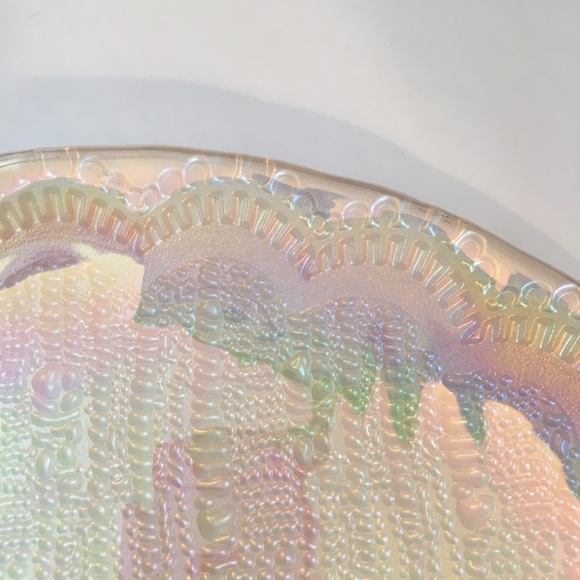 Glass Platter Tray Iridescent 13”x13” NEW - Picture 4 of 5